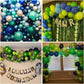 134Pcs Blue And Green Balloon Garland Kit, Navy Blue Dark Green Balloon Arch Kit With Metallic Chrome Green Blue Balloons, Blue