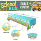 Blue Orchards School Bus Tablecovers (Pack of 3) - School Bus Party Supplies, Back to School Decorations, School Bus Wheels Tabl