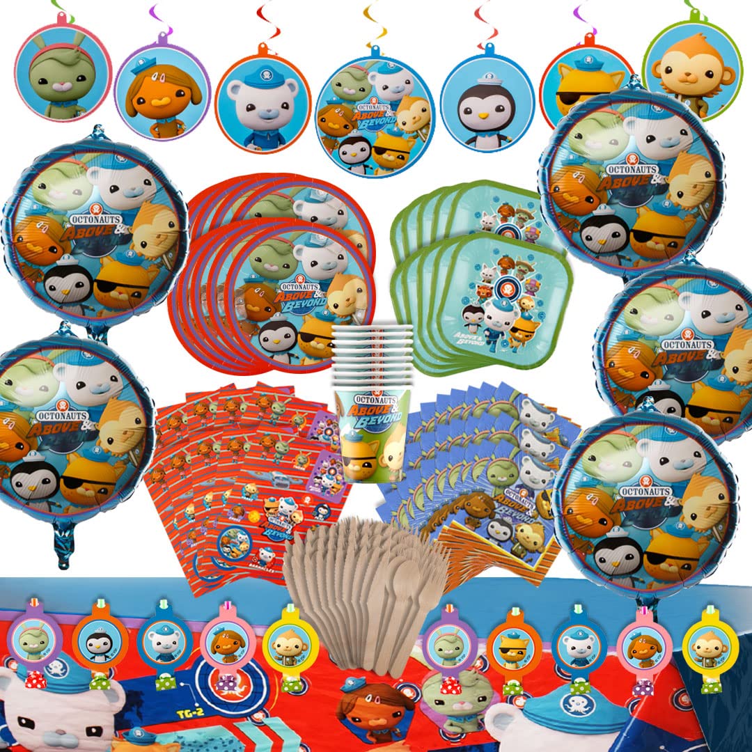 Octonauts Above and Beyond Party in a Box Kit: Complete Set 100+ Pieces  Plates, Cups, Banners, Utensils, Balloons, Stickers, G