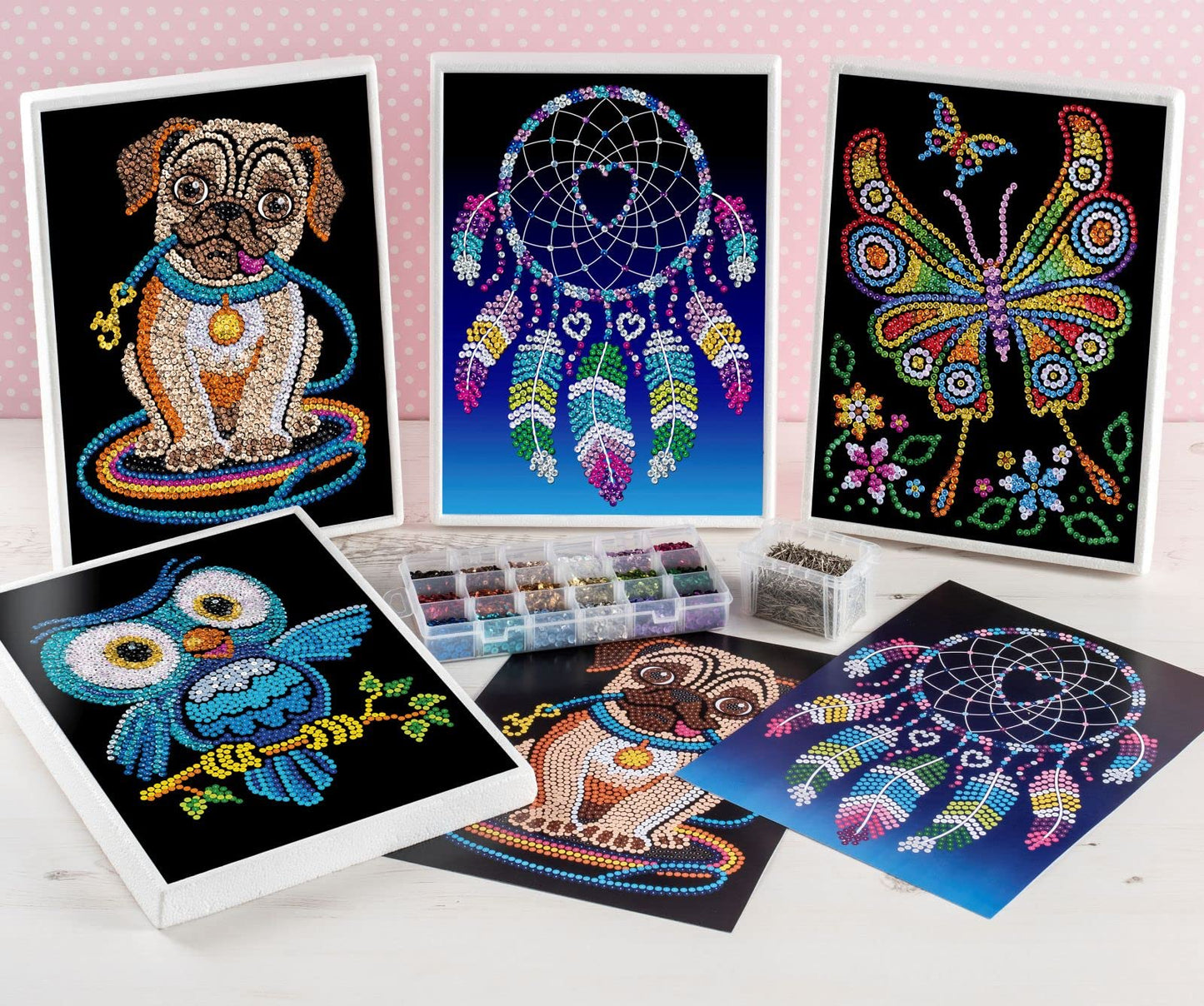 Sequin Art Red, Butterfly, Sparkling Arts and Crafts Picture Kit; Creative Crafts for Adults and Kids