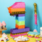 Rainbow Number Pinata for Girls Boys Birthday Foil Number Pinata with Blindfold Stick Confetti for Kids Birthday Anniversary Tie