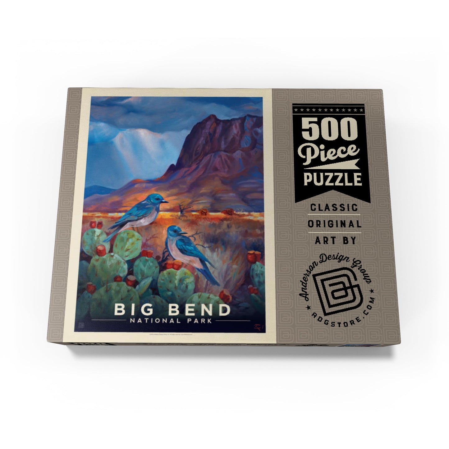 MyPuzzle Big Bend National Park: Birds  Vintage Poster - enhanced 500 Piece Jigsaw Puzzle for mature-themeds
