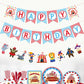 Zwiebeco Birthday Party Decoration Supplies Happy Birthday Banner Hanging Colorful Paper Amusement Park Circus Theme Bunting Ban