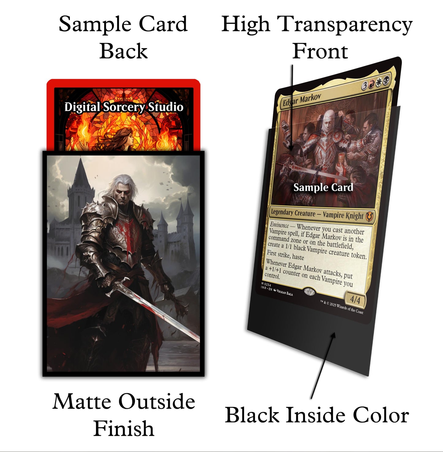 Digital Sorcery Studio Vampire Knight Game Card Sleeves - 102 Pack, Premium Plastic, Perfect Fit for MTG Vampire Commander Decks, Multicolored Digital Sorcery Studio Vampire Knight Game Card Sleeves - 102 Pack, Premium Plastic, Perfect Fit for MTG Vampire Commander Decks, Multicolored