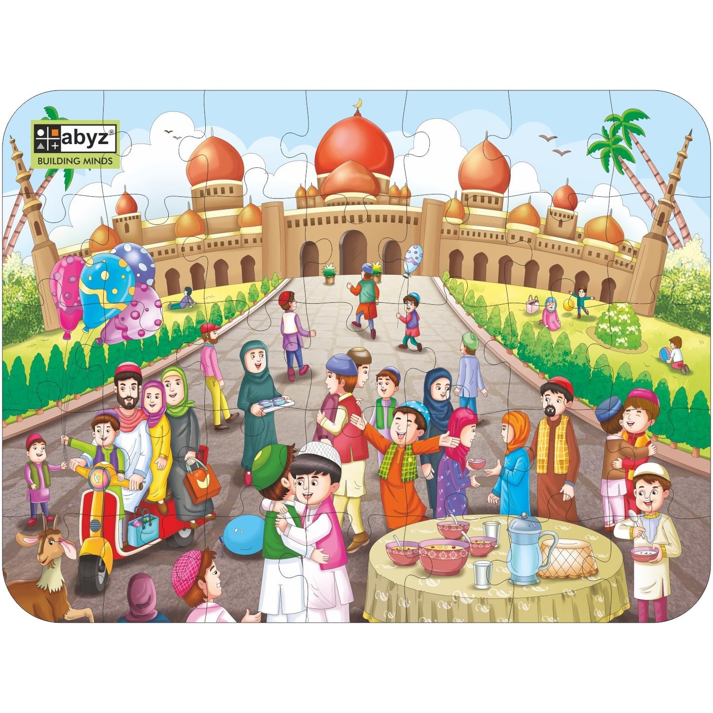 Abyz Wooden Jigsaw Puzzle  Eid Playset For Fun Educational & Little Explorers, 35Pieces Pack Of 2 Fun Games With Multicolor | 