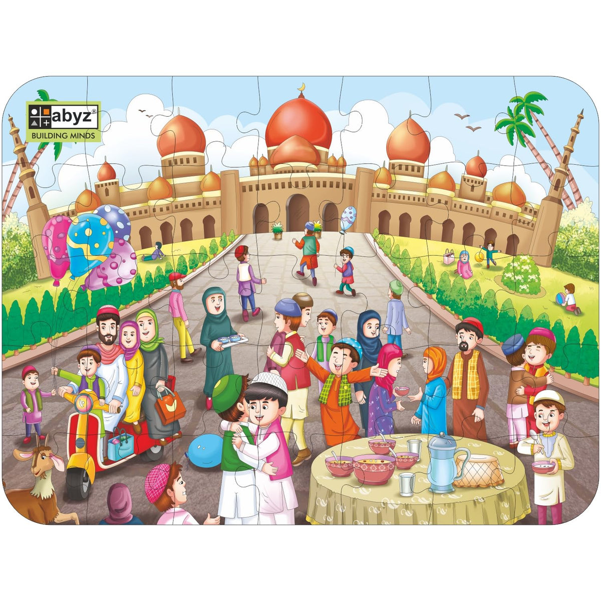 Abyz Wooden Jigsaw Puzzle  Eid Playset For Fun Educational & Little Explorers, 35Pieces Pack Of 2 Fun Games With Multicolor | 