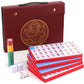 Mose Cafolo Mahjong Game Set - X-Large 1.5" White Blue Melamine Tiles with Travel Case