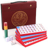 Mose Cafolo Mahjong Game Set - X-Large 1.5" White Blue Melamine Tiles with Travel Case