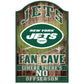 NFL New York Jets 05947010 Wood Sign, 11 x 17, Black