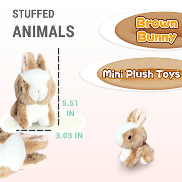 Cuddly Bunny Stuffed Animals For Girls And Boys (1 Pack), Kawaii Bunny Plush Toy, Soft Mini Rabbit Plush Toys Cute Kids Keychain