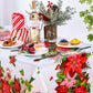 Newwiee 3 Pcs Christmas Poinsettia Tablecloths Red White Flower Plastic Table Covers 54 x 108 Inch Disposable Rectangle Xmas Tab