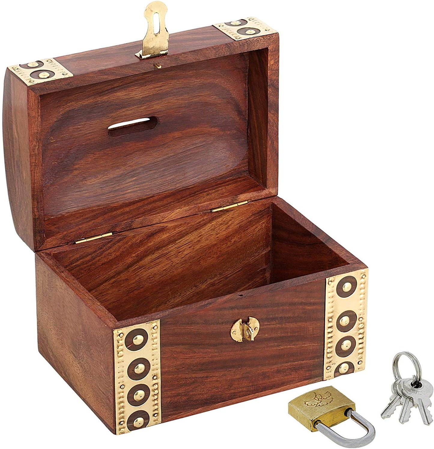 Iblay Coin Bank Money Saving Box - Banks For Kids & Adults - Wood Vacation Piggy Bank (Design_3)