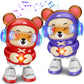 2 Pcs Dancing Bear Toys, Baby Dancing Moving Crawling Musical Toys Age 3-12 Months, with Light, Musical and Dancing, Birthday Gi