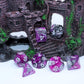 CREEBUY DND Dice RPG Polyhedral Dice Set for Dungeon and Dragons MTG Role Playing Games Dice Set(Purple & Silver)
