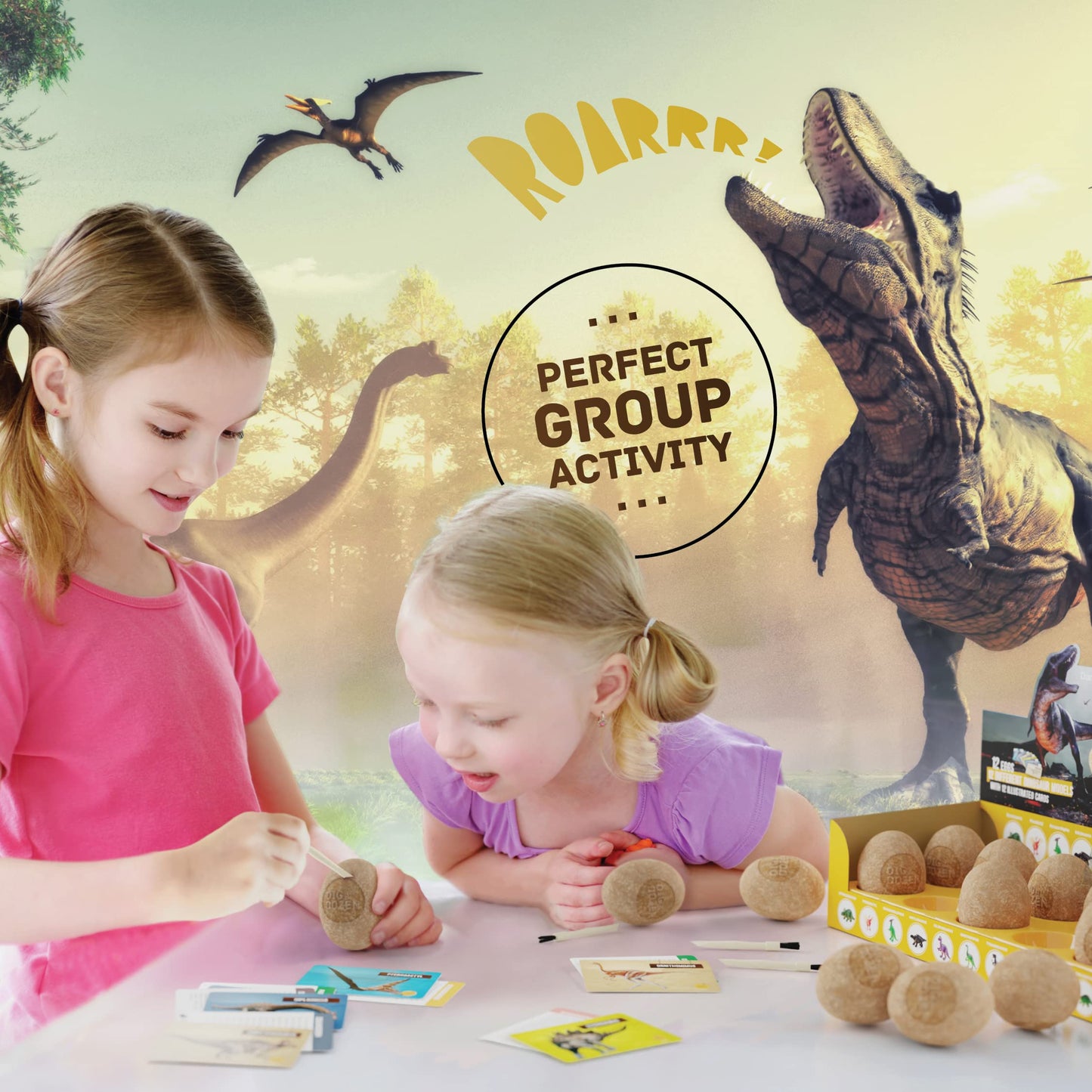 Easter Dig A Dozen Dino Egg Kit For Kids - Dinosaur Toys Gift 3-12 Year Old - 12 Eggs & Surprise Dinosaurs - Easter Basket Stuffers - Science Stem Activities - Boy Toy Party Gifts For Boys & Girls
