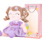 Gloveleya Personalized Curly Doll With Your Name - Cute Custom Light Purple Soft Plush Doll For Girls Plush Doll Customized Gifts