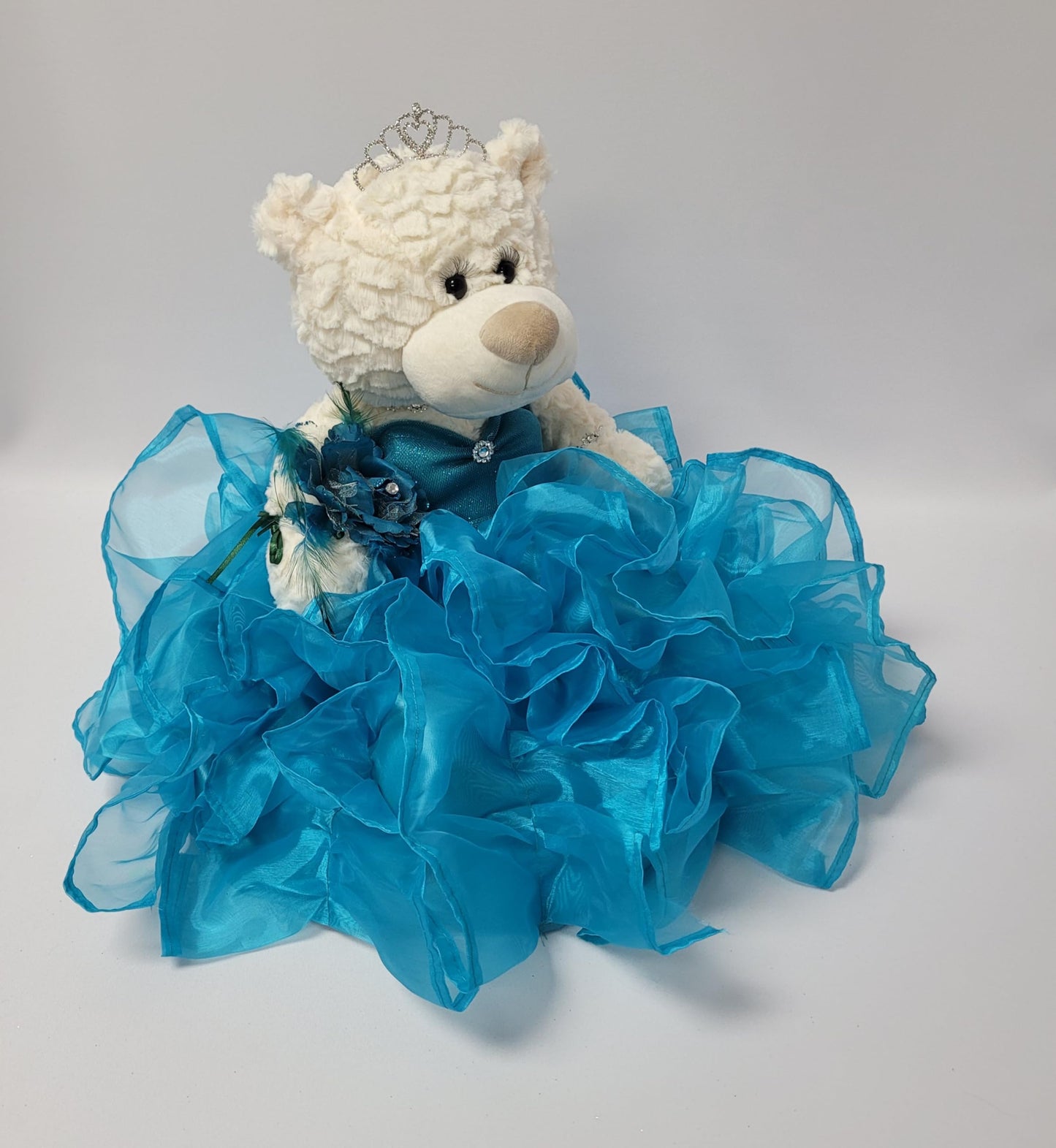 KINNEX COLLECTIONS SINCE 1997 20 Quince Anos Quinceanera Last Doll Teddy Bear with Dress (Centerpiece) ~ ARC16831-10R (Turquoise