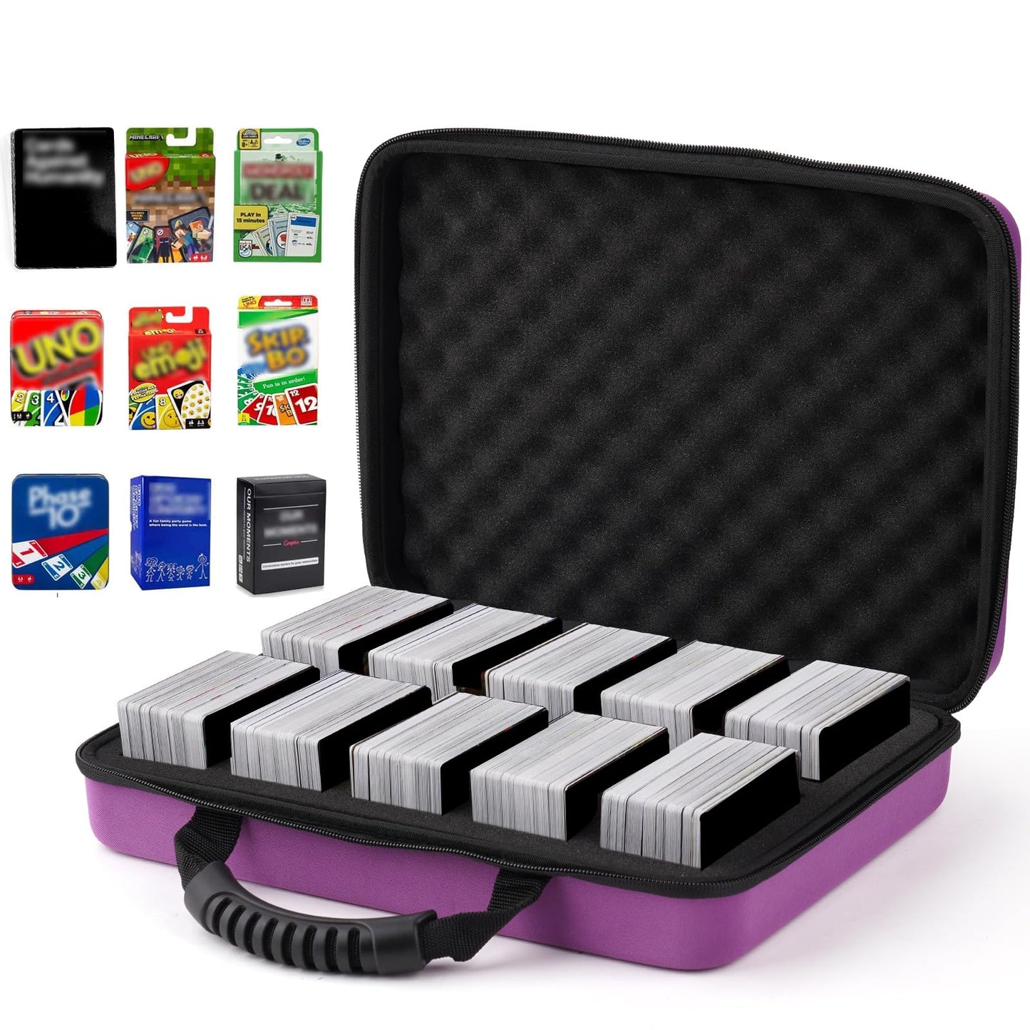 1200-2200 Card Game Case For Cards Against Humanity Game,Collectible Trading Card Storage Holder Compatible For Pokemon Cards, S