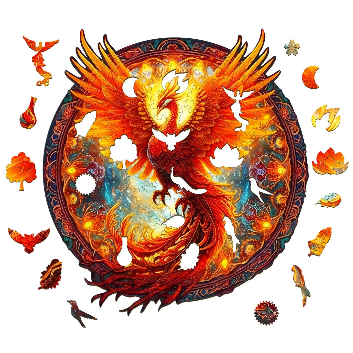 KAAYEE Wooden Jigsaw Puzzle - Advanced Phoenix Design, 290pcs, Large 14.9x13.8in, Perfect Christmas Gift for Adults and Families