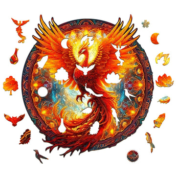 KAAYEE Wooden Jigsaw Puzzle - Advanced Phoenix Design, 290pcs, Large 14.9x13.8in, Perfect Christmas Gift for Adults and Families