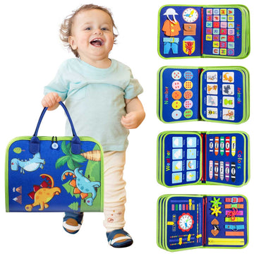 Winblo Toddler Busy Board - Montessori Toys For 1-3 Year Old Boy Birthday Gift, Educational Learning Sensory Busy Book For Two Year Old Boys, Kids Ages 2-4 Activities Toy For Airplane Car Travel