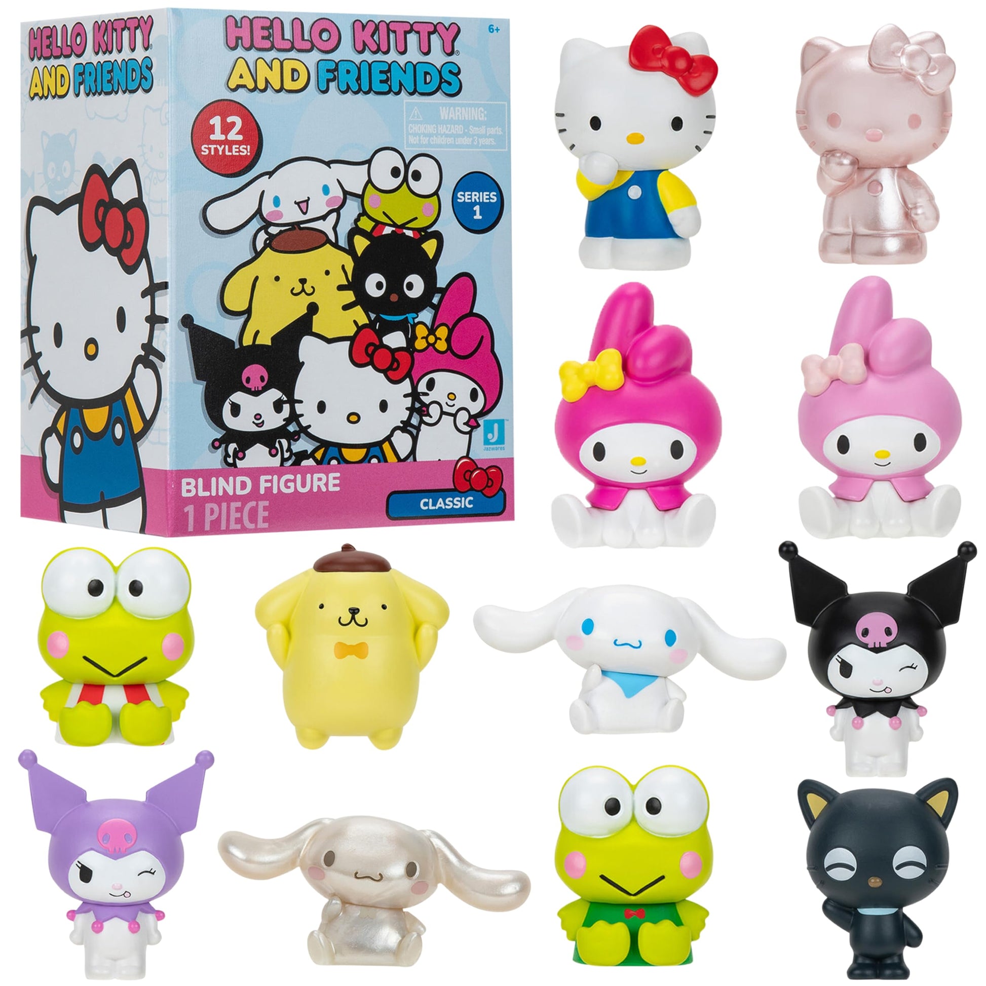 Hello Kitty And Friends Mystery Blind Box, Single - Series 1 - Collectible Sanrio Mini 2' Figure Mystery Toy - Styles May Vary - Easter Basket Stuffer Gift For Kids, Girls, Boys - 6+