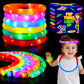 24 pcs Light Up Glow Sticks, LED Pop Tubes Party Favors for Kids 4-8 Glow in The Dark Party Supplies Fidget Toys Tubes for Hallo