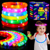 24 pcs Light Up Glow Sticks, LED Pop Tubes Party Favors for Kids 4-8 Glow in The Dark Party Supplies Fidget Toys Tubes for Hallo