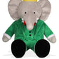 YOTTOY Classic Seated Babar Plush Toy - 9.5" H, Green Cotton Stuffed Animal, Model 405