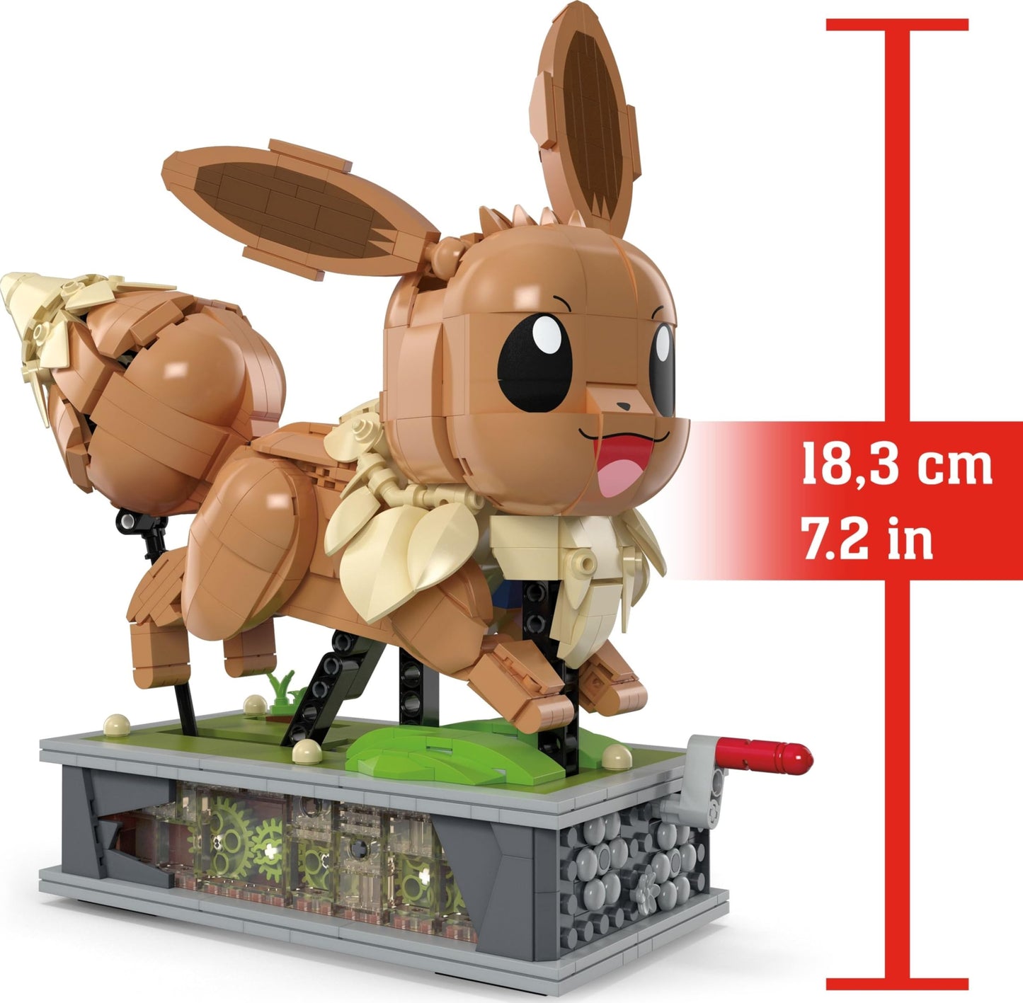 Mega Pokémon Action Figure Building Set - Motion Eevee, 1366 Pieces, Plastic, Multicolor, Model HTH71