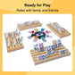 Gonoelec Double 12 Mexican Train Dominoes Set - 91 Color Dot Tiles, 8 Wooden Trays, 9 Train Markers, Classic Family Game