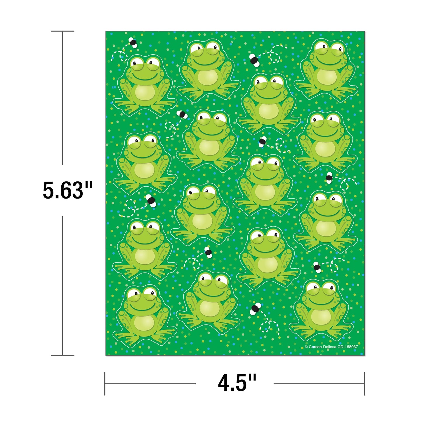 Carson Dellosa 90-Piece Frogs Stickers for Kids, Green Smiling Frogs Classroom Stickers, Perfect for Incentive Charts, Reward St