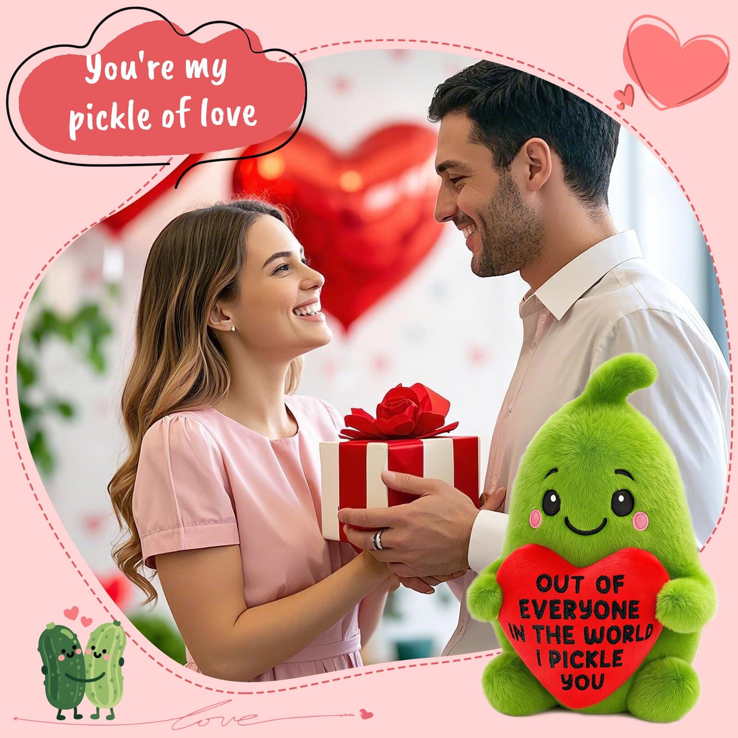 Anniversary Birthday Gifts for Women Men Christmas Boyfriend Girlfriend GF Wife Husband Couples Valentines Funny Gift for Her Him  Pickle with Heart to My Love Fathers Mothers Day I Love You Gifts