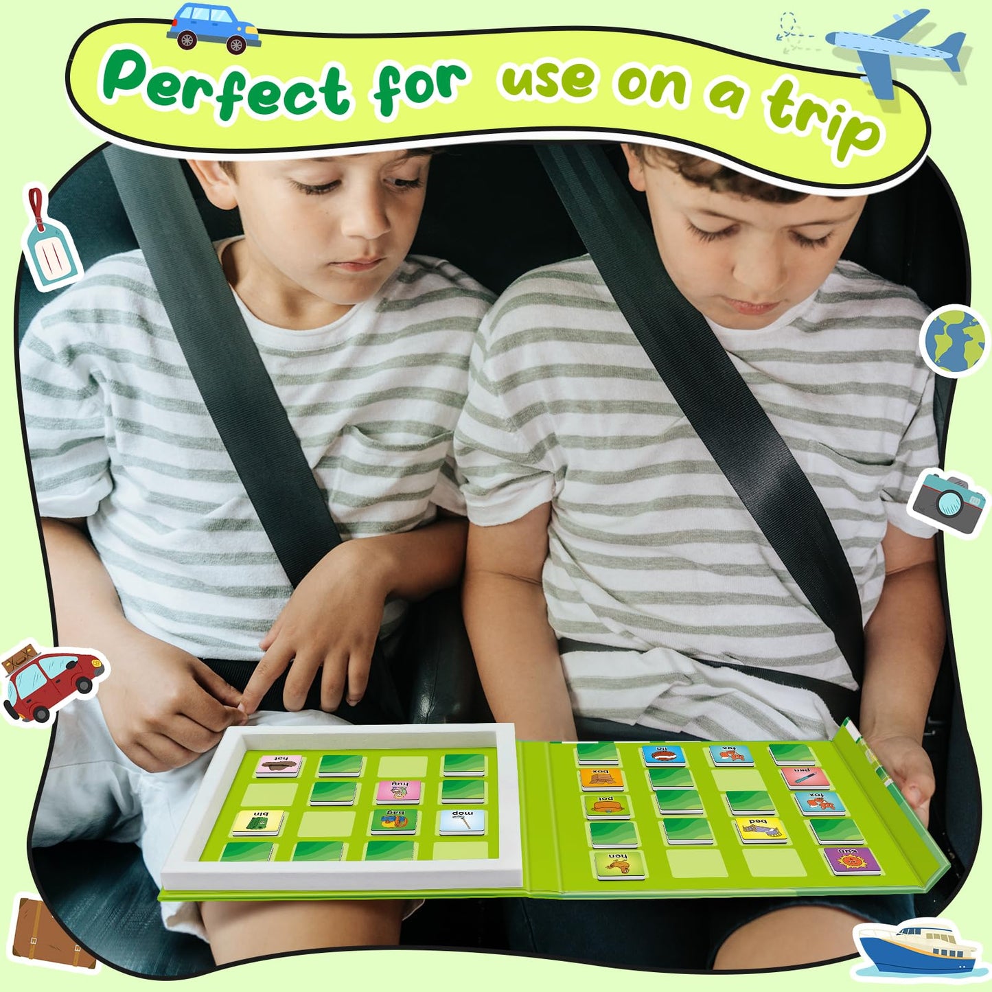 Torlam Magnetic Cvc Word Match Game, Phonics Memory Games For Kids, Travel Party Camping Road Family Night Airplane Car Trip Act