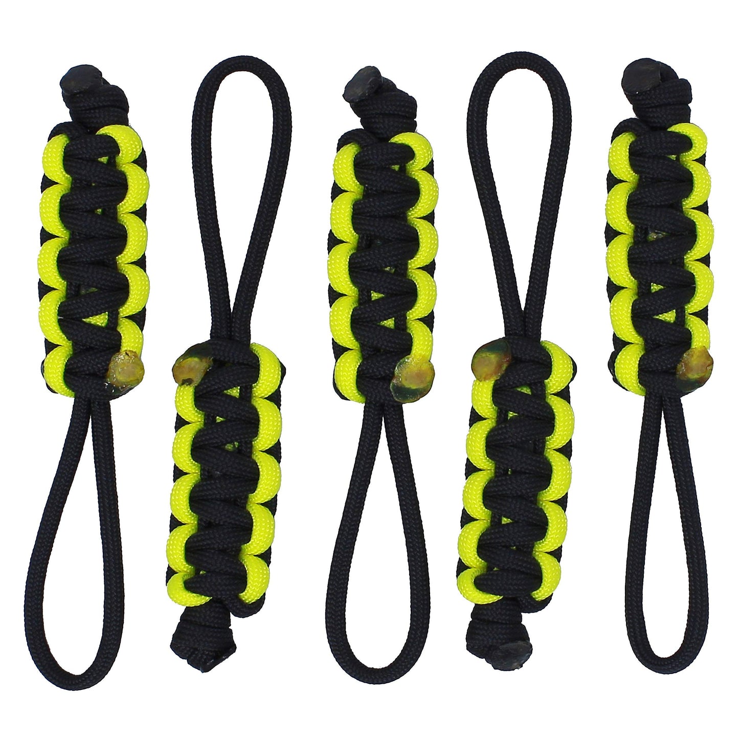 Bubbasgaragetv - Large Heavy Duty Paracord Zipper Pulls (Neon Yellow)