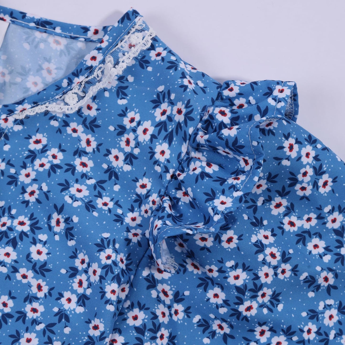 Rayekrot Girls Pioneer Costume Kids Floral Colonial Prairie Dress With Apron And Bonnet (7-8 Years)