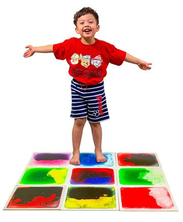 Art3D Liquid Sensory Floor Decorative Tiles, 11.8'X11.8' Square, Colorful, 6 Tiles