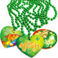 16pcs St. Patrick's Day Necklace bead Shamrock Bead Pendant Necklace for Party Costume Accessories Mardi Gras Party Decor