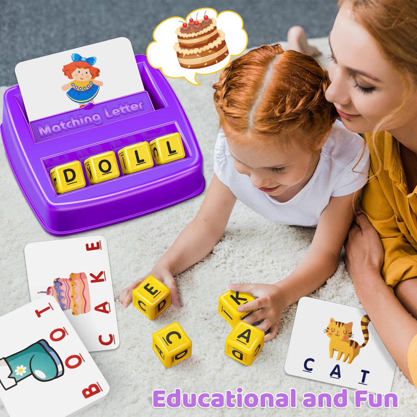 Narrio Educational Toys For 3 4 5 Year Old Girls Boys Gifts, Matching Letter Spelling Games Learning Toys For Kids 2-4 Year Olds, Christmas Birthday Gifts For 3-6 Year Old Girls Toddler Toys Age 2-4