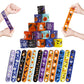 CCINEE 48pcs Halloween Slap Bracelets,Kids Snap Bracelet Wristbands with Assorted Bulk Pumpkin Zombie Skull Ghost Witches for Tr