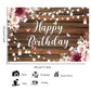 Yinqin 180X120 Cm Rustic Wood Flower Happy Birthday Backdrops Cloth Rustic Wooden Floral Birthday Photography Backgrounds Flower