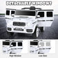Olakids 12V Kids Ride On Car, Licensed Mercedes Benz G63 Electric Vehicle With Remote Control, Double Open Doors, Music, Bluetooth, 2 Speeds, Wheels Suspension, Battery Powered Driving Toy (White)