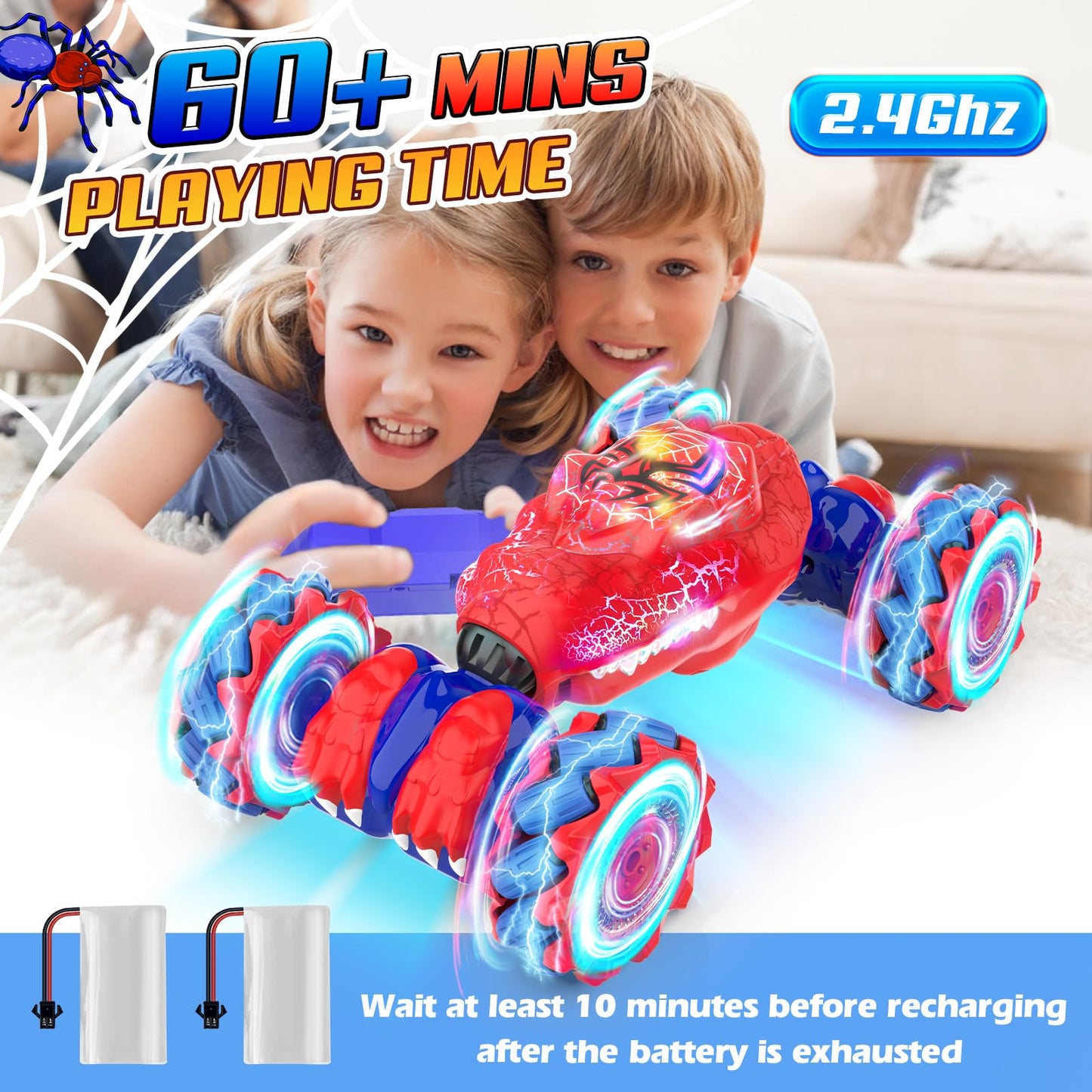 Gesture Sensing Rc Stunt Car - Boys Toys Age 6-12 With Light & Music, Hand Controlled Remote Control Car Cool Birthday Gift Idea