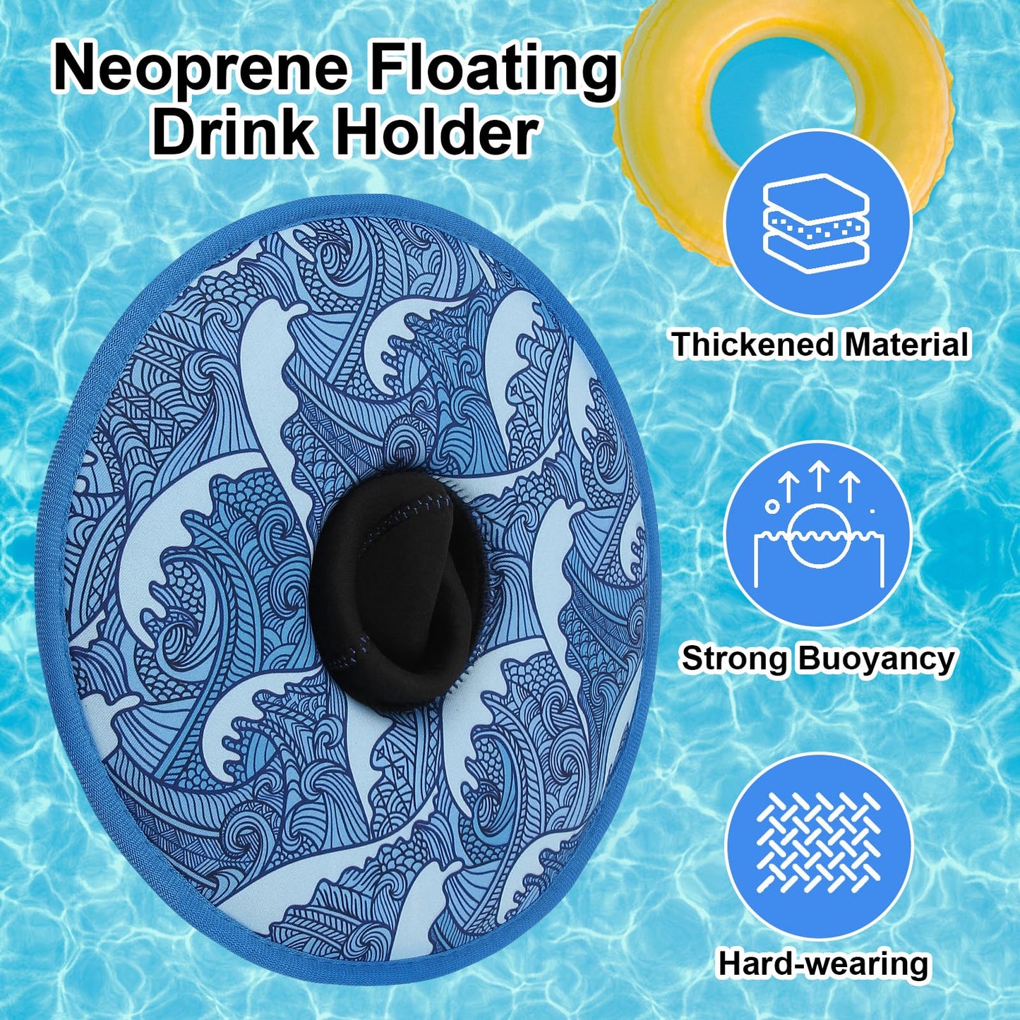 Desing Wish Drink Floats For Swimming Pool Neoprene Drink Floaties Pool Drink Floats For Standard Cans/Cups/Bottles, Thickened F