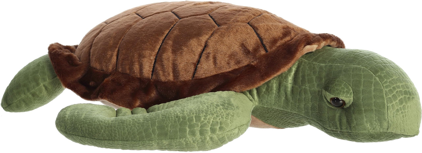 Aurora® Adorable Super Flopsie™ Sea Turtle Stuffed Animal - Playful Ease - Timeless Companions - Green 27 Inches