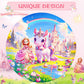 Digobay Floor Puzzles For Kids Ages 4-6, 70 Pieces Large Round Unicorn Princess Floor Puzzle Unicorn Jigsaw Puzzle Toy For 3 4 5