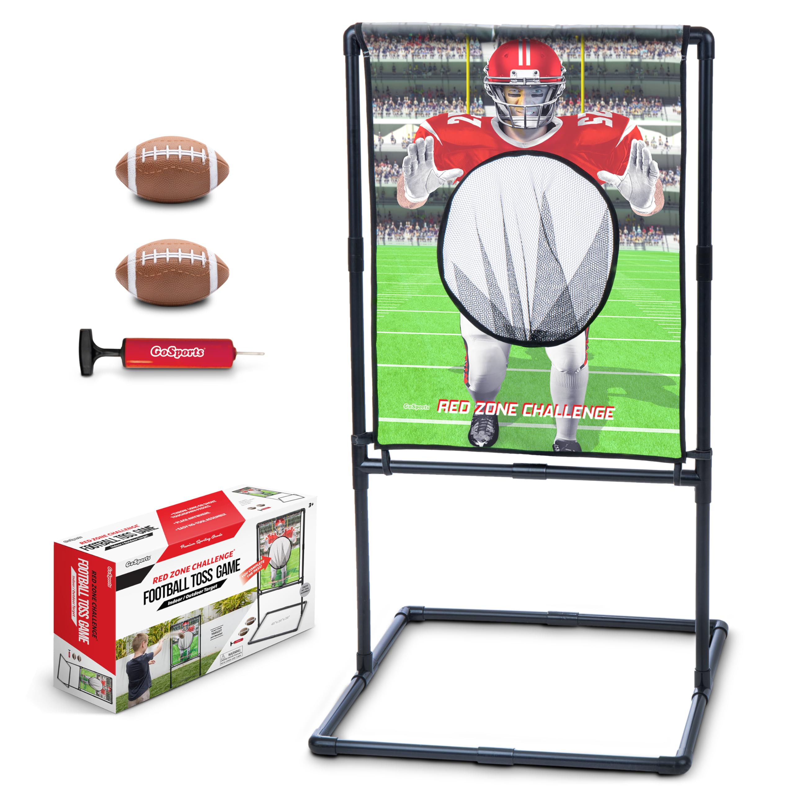 Toss Left GoSports Red Zone Challenge Football Toss Game - Inflatable Footballs ...