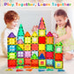 Dopyye Magnetic Building Tiles For Kids, 100 Pcs Magnetic Blocks With Storage Bag, Magnet Tiles Stem Educational Stacking Toys G
