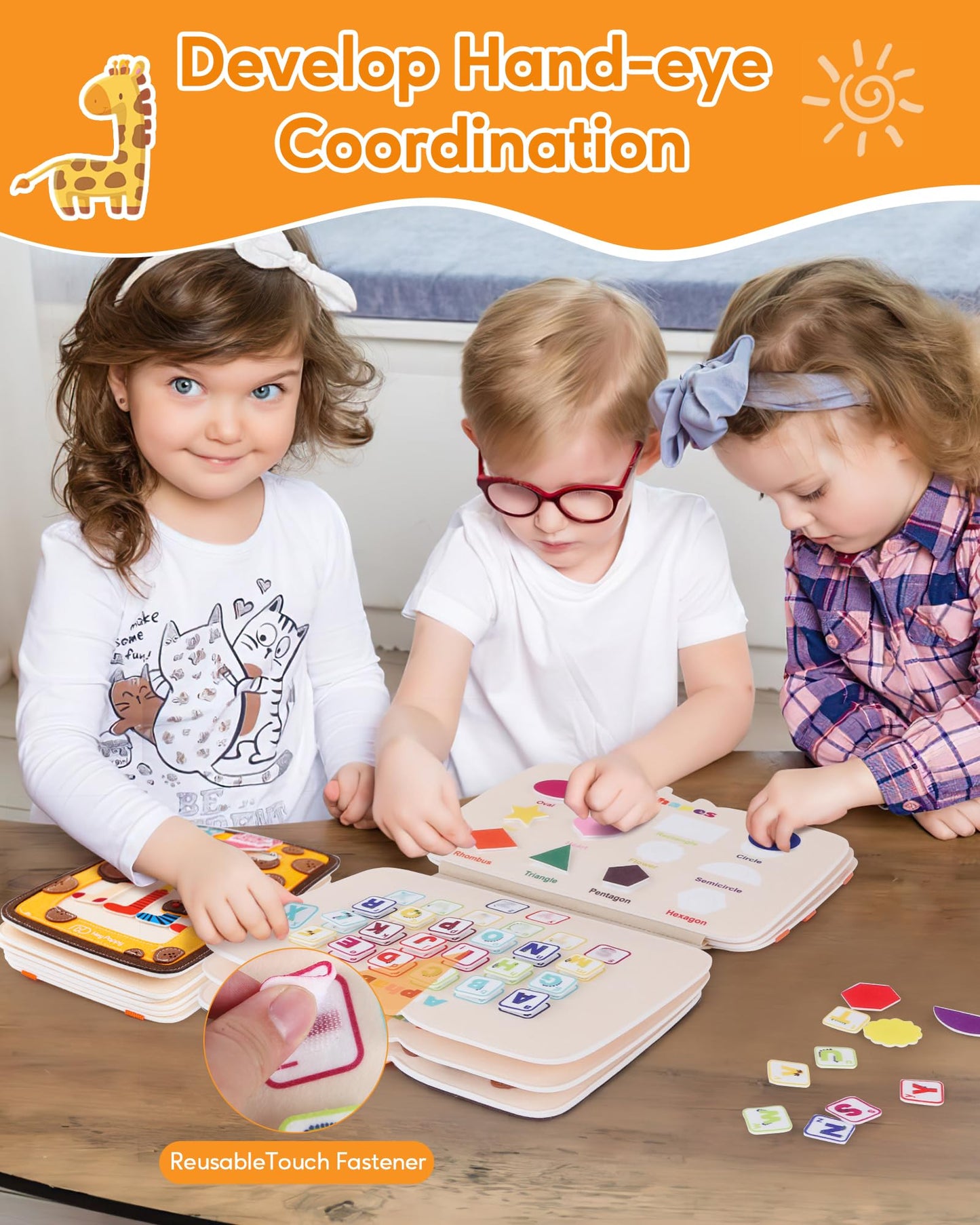Heypappy Busy Board, 12 in 1 Busy Book Learning Sensory Toys for Toddlers with Fine Motor Skills, Busy Book Toys with Backpack S