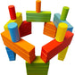 Wooden Bricks 45 Magnetic Building blocks, magnetic building set consisting of 25 colorful wooden bricks with 2 magnets, 15 colo